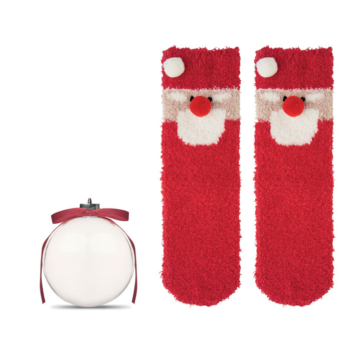 SNUG M - Santa socks in bauble ornament
