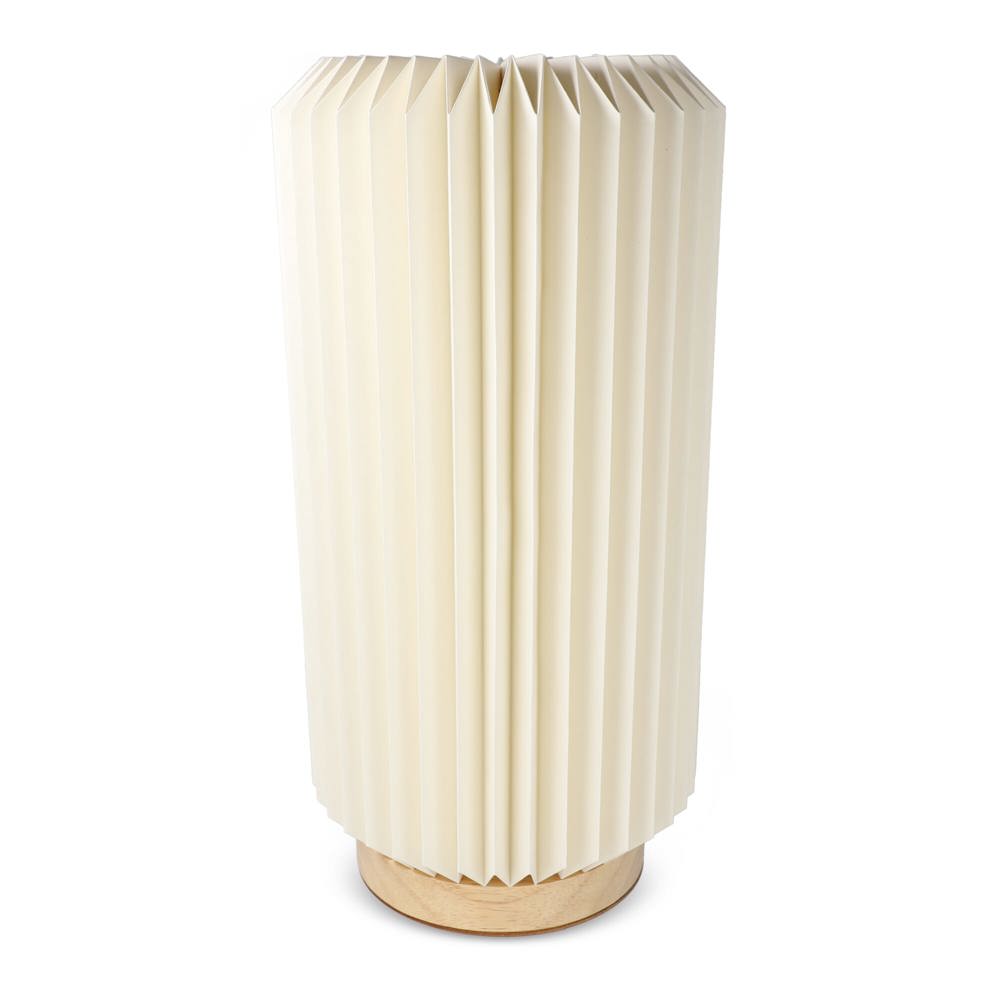 Coollux foldable paper LED lamp Aurora Tall on wooden base, 32cm