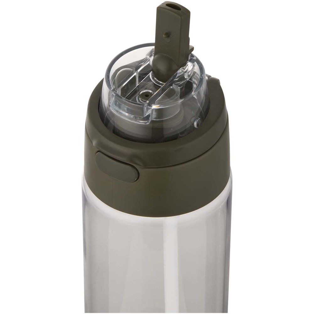 Theron 700 ml RCS recycled plastic water bottle with dual function lid and flip straw