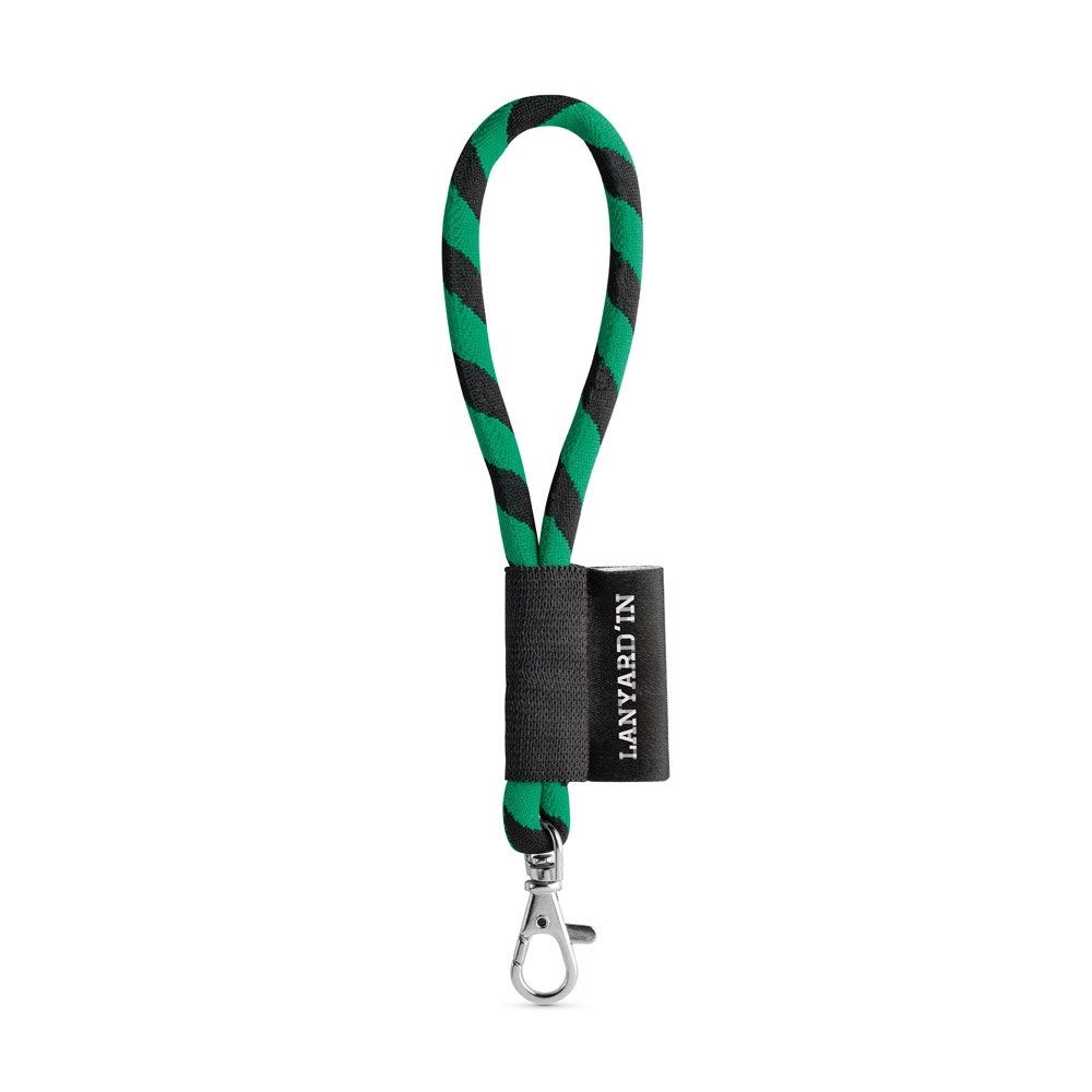 75090. SET Lanyard TUBE Short (Ø 7 mm) with Hook Trigger Snap 9 mm - black, green