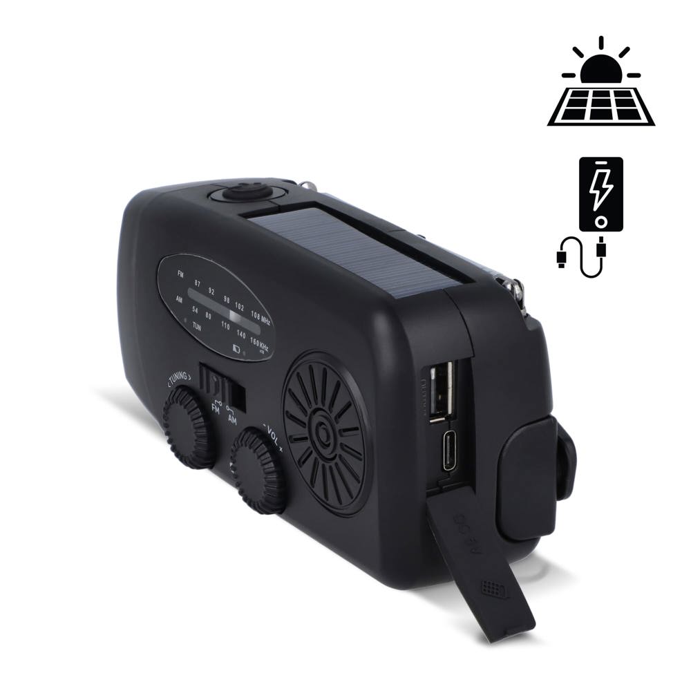 SafeSound Emergency Radio with Solar and Manual Winding 