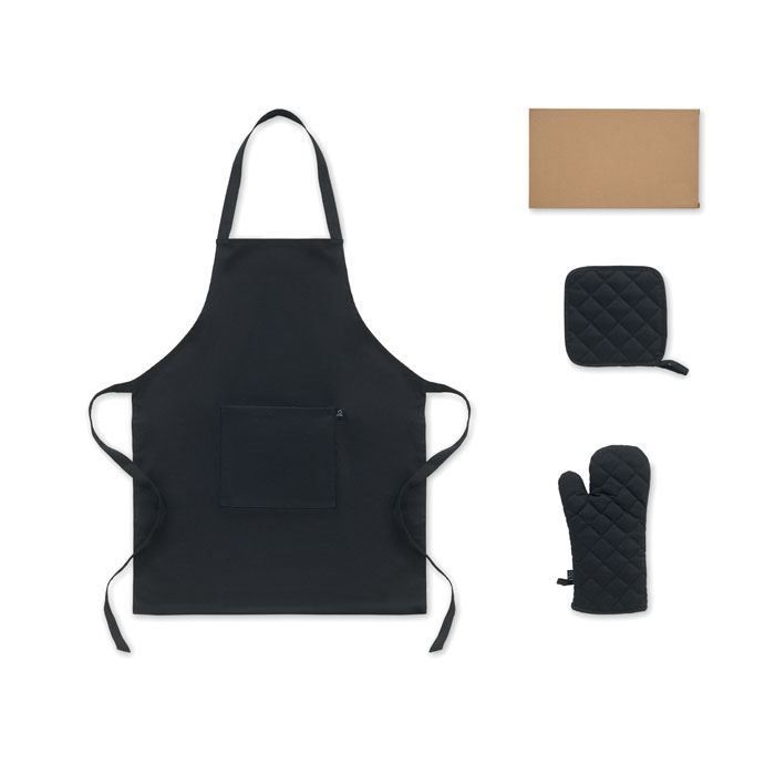 GALA SET - Recycled cotton kitchen set - Black