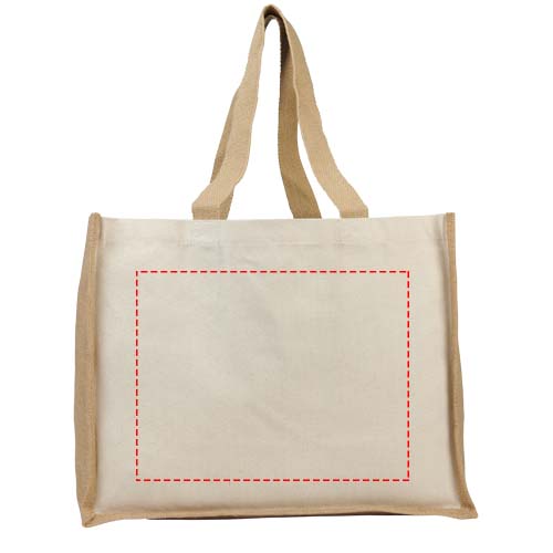 Varai 320 g/m² canvas and jute shopping tote bag 23L