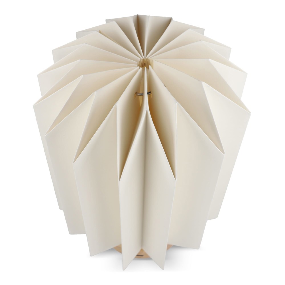 Coollux foldable paper LED lamp Eos on wooden base, 25 cm (letterbox size)