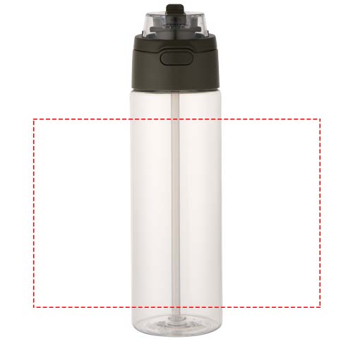 Theron 700 ml RCS recycled plastic water bottle with dual function lid and flip straw